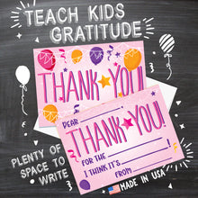 Load image into Gallery viewer, Kids Fill In Thank You Notes for Birthday - Pink
