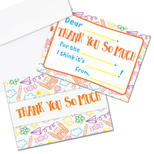 Load image into Gallery viewer, Kids Fill in the Blank Thank You Cards
