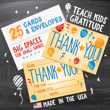 Load image into Gallery viewer, Kids Fill In Thank You Notes for Birthday - Orange
