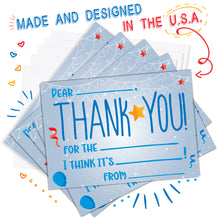 Load image into Gallery viewer, Kids Fill In Thank You Notes for Birthday - Blue
