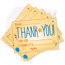Load image into Gallery viewer, Kids Fill In Thank You Notes for Birthday - Orange
