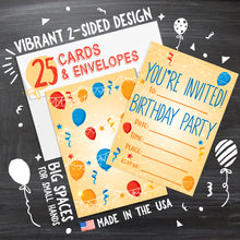 Load image into Gallery viewer, Kids Birthday Party Invitations - Orange
